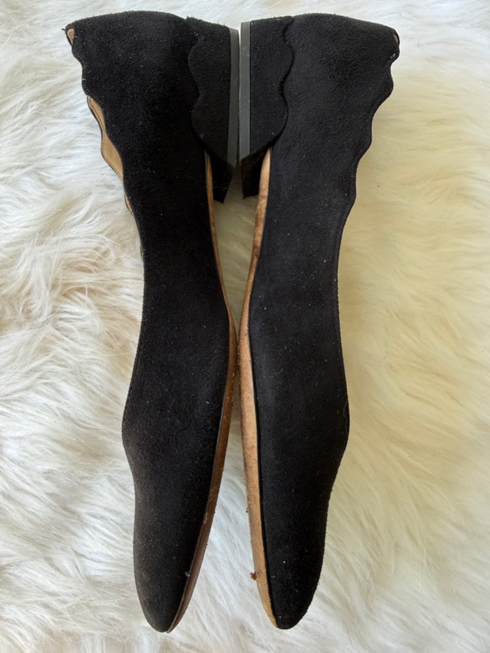 Chloe Black Pointed-Toe Suede Flats - Picture 4 of 9